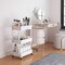 3-Tier Rolling Utility Cart with Drawer,Multifunctional Storage Organizer with Plastic Shelf & Metal Wheels,Storage Cart for Kitchen,Bathroom,Living Room,Office,White